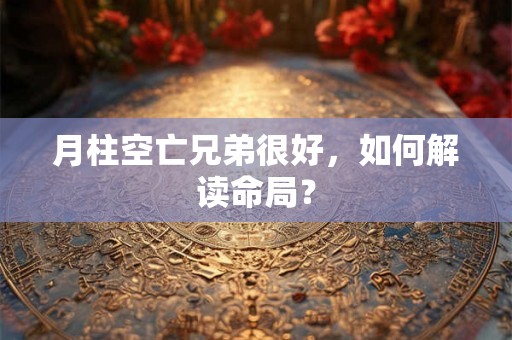 月柱空亡兄弟很好,如何解读命局? 月柱空亡兄弟很好,如何解读命局?