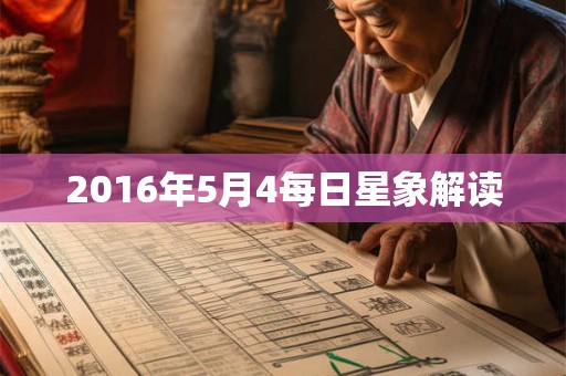 2016年5月4每日星象解读 2016年5月4每日星象解读
