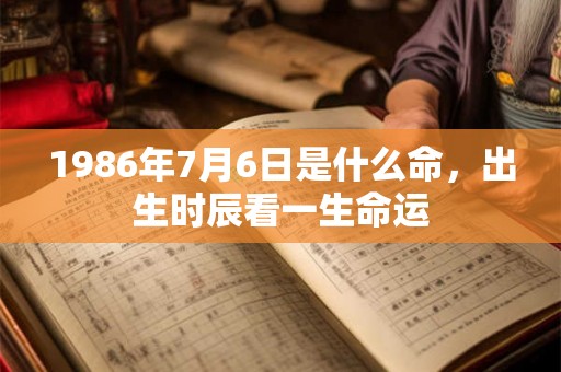 1986年7月6日是什么命，出生时辰看一生命运