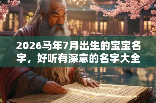 2026马年7月出生的宝宝名字,好听有深意的名字大全! 2026马年7月出生的宝宝名字,好听有深意的名字大全!