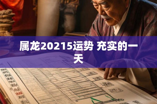 属龙20215运势 充实的一天 属龙20215运势 充实的一天