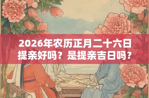 2026年农历正月二十六日提亲好吗?是提亲吉日吗? 2026年农历正月二十六日提亲好吗?是提亲吉日吗?