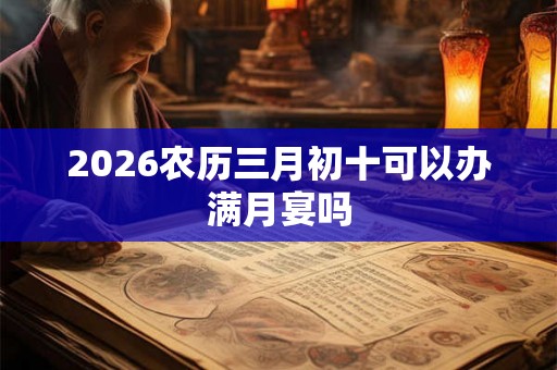 2026农历三月初十可以办满月宴吗