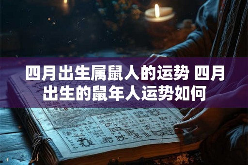 四月出生属鼠人的运势 四月出生的鼠年人运势如何