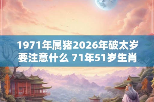 1971年属猪2026年破太岁要注意什么 71年51岁生肖猪逢虎年运势如何