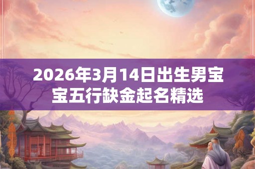 2026年3月14日出生男宝宝五行缺金起名精选