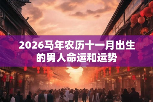 2026马年农历十一月出生的男人命运和运势