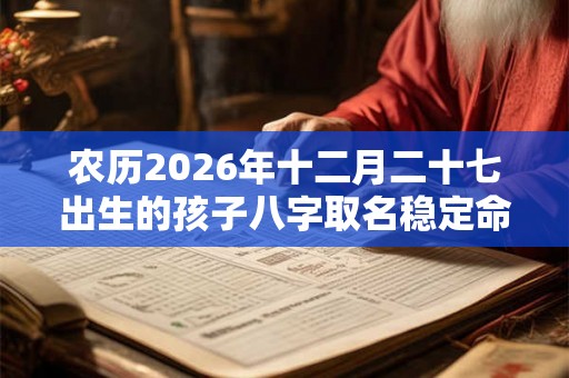 农历2026年十二月二十七出生的孩子八字取名稳定命局 农历2026年十二月二十七出生的孩子八字取名稳定命局