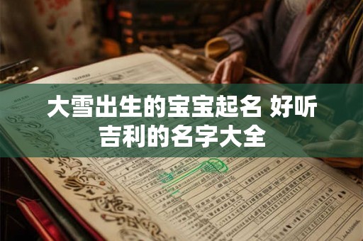 大雪出生的宝宝起名 好听吉利的名字大全