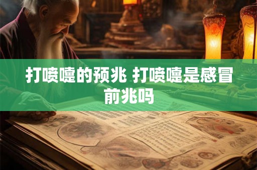 打喷嚏的预兆 打喷嚏是感冒前兆吗