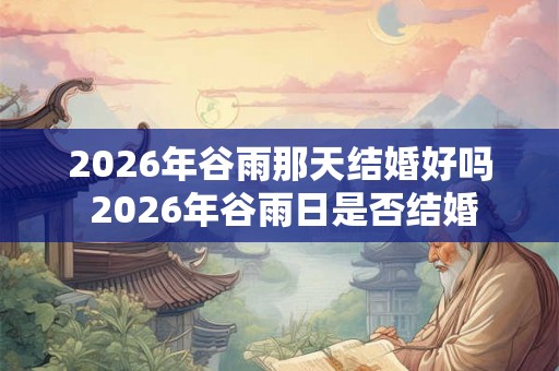 2026年谷雨那天结婚好吗 2026年谷雨日是否结婚