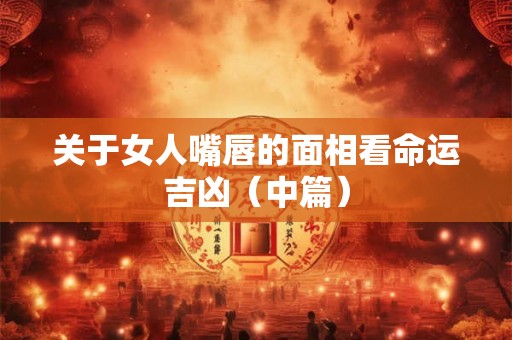 关于女人嘴唇的面相看命运吉凶（中篇）