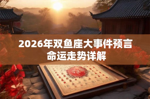 2026年双鱼座大事件预言 命运走势详解 2026年双鱼座大事件预言 命运走势详解