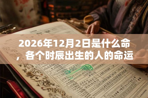 2026年12月2日是什么命，各个时辰出生的人的命运