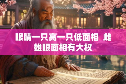 眼睛一只高一只低面相 雌雄眼面相有大权 眼睛一只高一只低面相 雌雄眼面相有大权