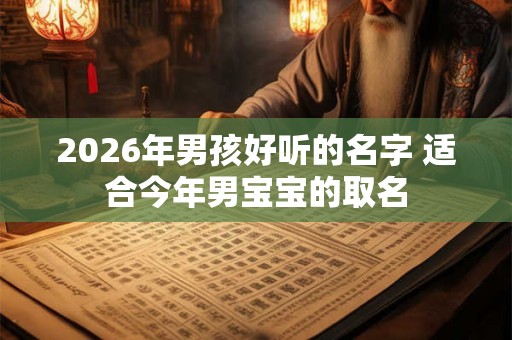 2026年男孩好听的名字 适合今年男宝宝的取名