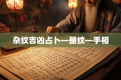 杂纹吉凶占卜—册纹—手相