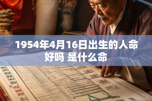 1954年4月16日出生的人命好吗 是什么命
