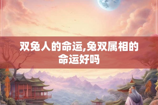 双兔人的命运,兔双属相的命运好吗