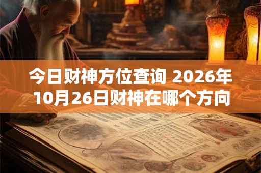 今日财神方位查询 2026年10月26日财神在哪个方向 今日财神方位查询 2026年10月26日财神在哪个方向