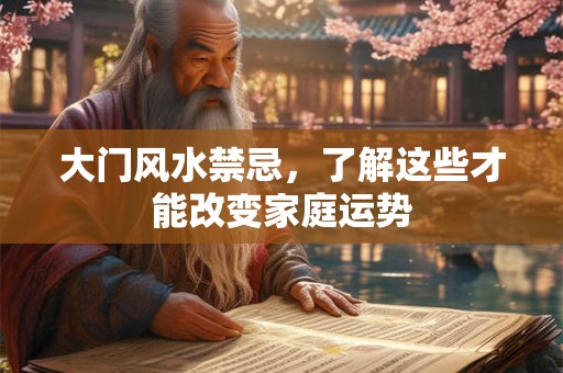 大门风水禁忌，了解这些才能改变家庭运势