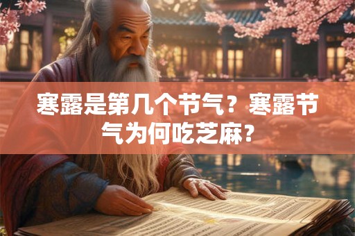 寒露是第几个节气？寒露节气为何吃芝麻？