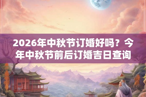 2026年中秋节订婚好吗?今年中秋节前后订婚吉日查询 2026年中秋节订婚好吗?今年中秋节前后订婚吉日查询
