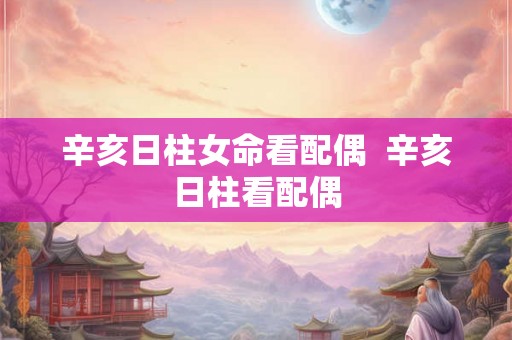 辛亥日柱女命看配偶  辛亥日柱看配偶