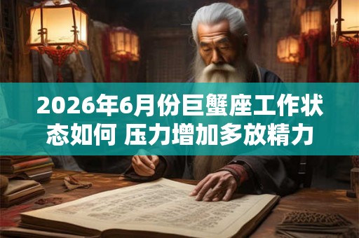 2026年6月份巨蟹座工作状态如何 压力增加多放精力