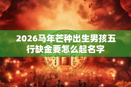 2026马年芒种出生男孩五行缺金要怎么起名字
