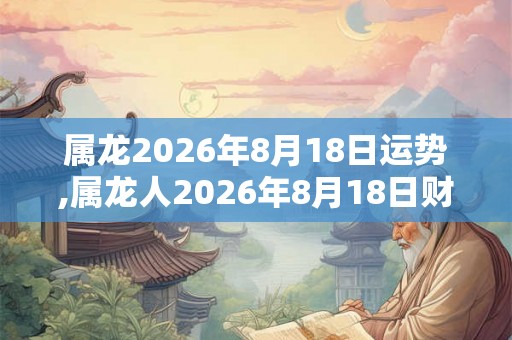 属龙2026年8月18日运势,属龙人2026年8月18日财运,生肖龙2026年8月18日运势
