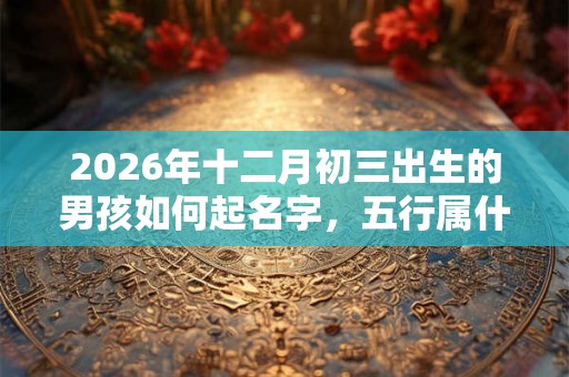 2026年十二月初三出生的男孩如何起名字，五行属什么