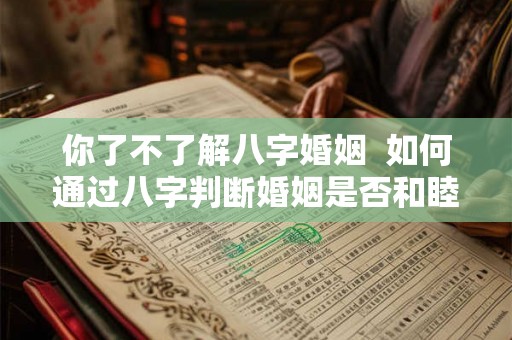 你了不了解八字婚姻  如何通过八字判断婚姻是否和睦