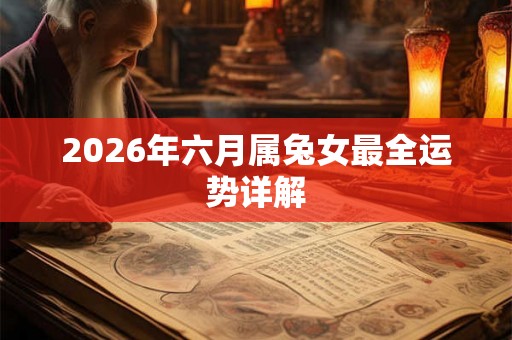 2026年六月属兔女最全运势详解