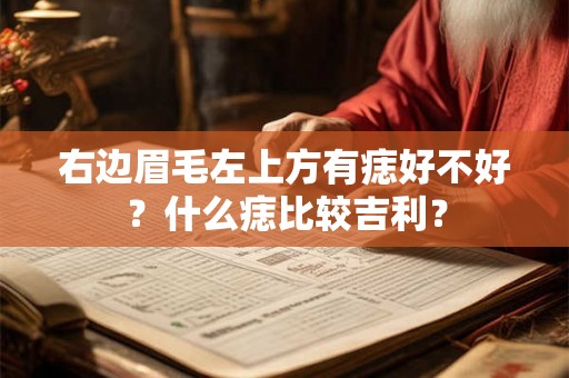 右边眉毛左上方有痣好不好？什么痣比较吉利？