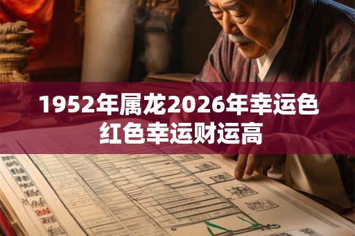 1952年属龙2026年幸运色 红色幸运财运高