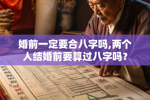 婚前一定要合八字吗,两个人结婚前要算过八字吗？