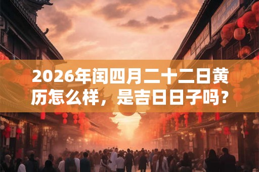 2026年闰四月二十二日黄历怎么样，是吉日日子吗？