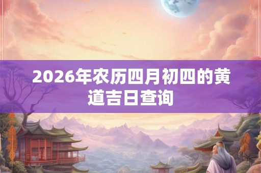 2026年农历四月初四的黄道吉日查询 2026年农历四月初四的黄道吉日查询