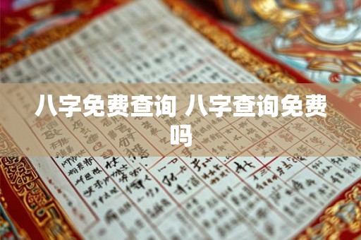 八字免费查询 八字查询免费吗