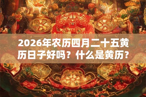 2026年农历四月二十五黄历日子好吗？什么是黄历？