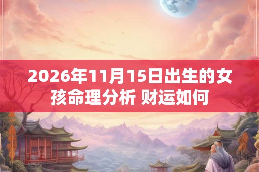 2026年11月15日出生的女孩命理分析 财运如何