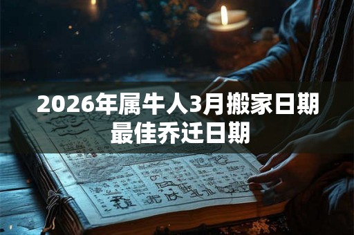 2026年属牛人3月搬家日期 最佳乔迁日期
