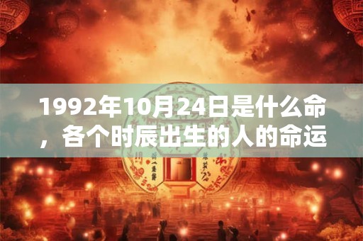 1992年10月24日是什么命,各个时辰出生的人的命运 1992年10月24日是什么命,各个时辰出生的人的命运