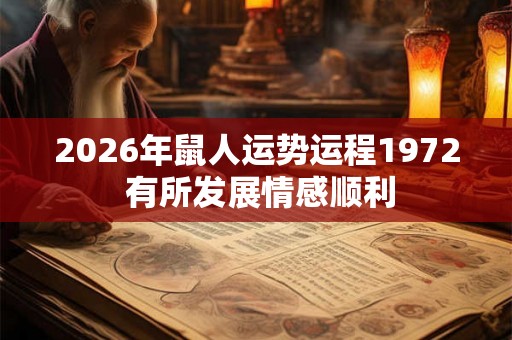 2026年鼠人运势运程1972 有所发展情感顺利