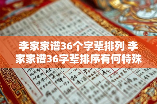 李家家谱36个字辈排列 李家家谱36字辈排序有何特殊之处 李家家谱36个字辈排列 李家家谱36字辈排序有何特殊之处