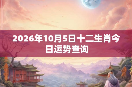 2026年10月5日十二生肖今日运势查询
