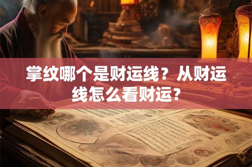 掌纹哪个是财运线？从财运线怎么看财运？