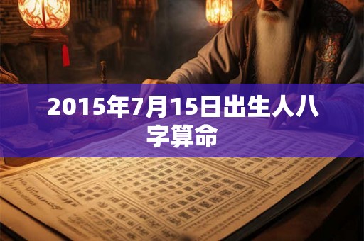 2015年7月15日出生人八字算命