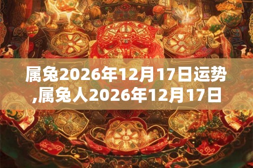 属兔2026年12月17日运势,属兔人2026年12月17日财运,生肖兔2026年12月17日运势